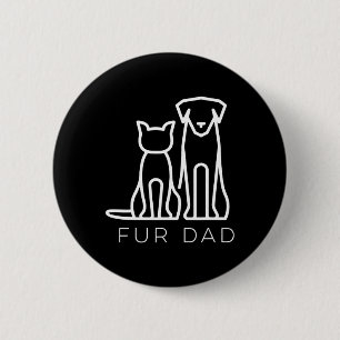 Macaron Rond 5 Cm Fourrure Papa Pet Lover Chat Chien Papa Husbynd Fu