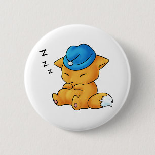 Macaron Rond 5 Cm Fox de casquette de sommeil