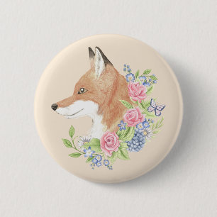 Macaron Rond 5 Cm Fox floral
