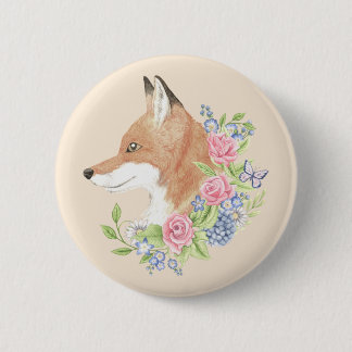 Macaron Rond 5 Cm Fox floral