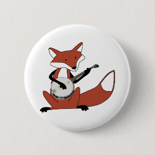 Macaron Rond 5 Cm Fox jouant le banjo
