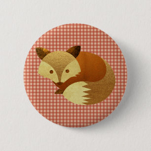 Macaron Rond 5 Cm Fox mignon d'automne