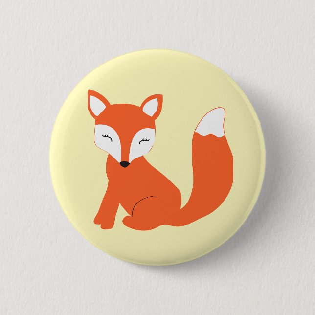 Macaron Rond 5 Cm Fox mignon de bébé de région boisée (Devant)