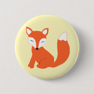 Macaron Rond 5 Cm Fox mignon de bébé de région boisée