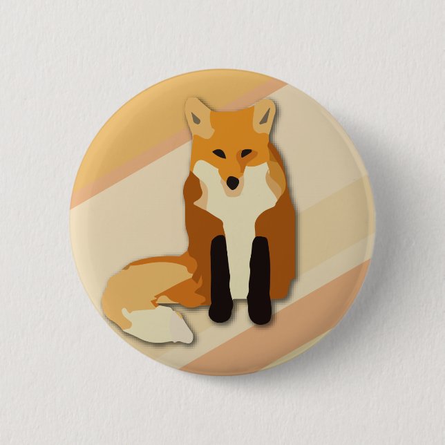 Macaron Rond 5 Cm Fox rouge d'orange (Devant)
