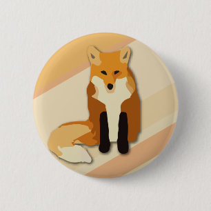 Macaron Rond 5 Cm Fox rouge d'orange
