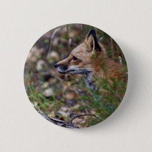 Macaron Rond 5 Cm Fox rouge - Profil d'un Fox