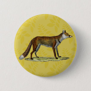 Macaron Rond 5 Cm Fox rouge vintage
