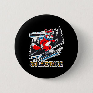 Macaron Rond 5 Cm Fox Ski Alpine Ski Adventure Lake Tahoe Califor
