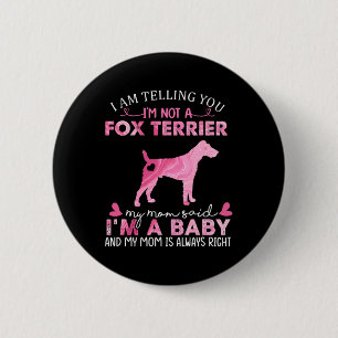 Macaron Rond 5 Cm Fox Terrier Maman