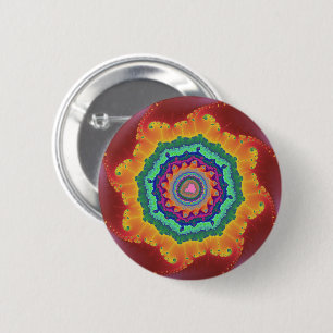 Macaron Rond 5 Cm Fractage coloré rouge, orange et vert
