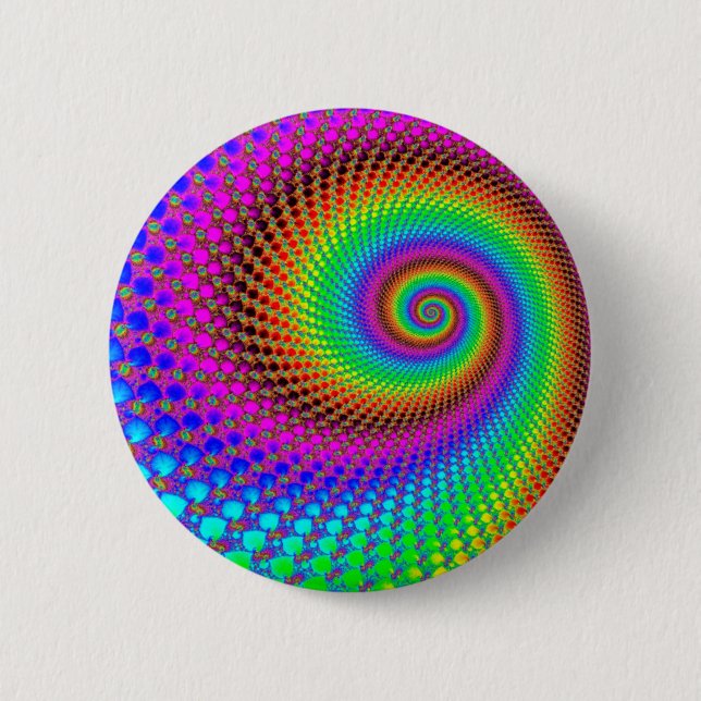 Macaron Rond 5 Cm Fractale Abstraite (Devant)