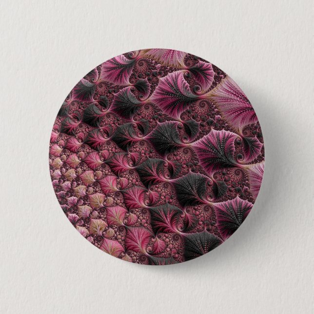 Macaron Rond 5 Cm Fractale rose (Devant)