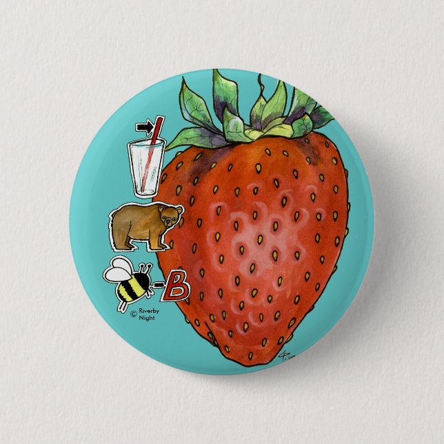 Macaron Rond 5 Cm Fraise (Devant)