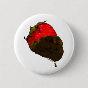 Macaron Rond 5 Cm Fraise Chocolat-Couverte