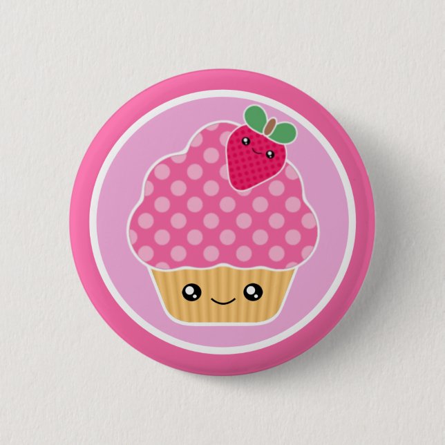 Macaron Rond 5 Cm Fraise de petit gâteau de Kawaii (Devant)