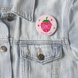 Macaron Rond 5 Cm Fraise Festival Forever Cute Personnalisable