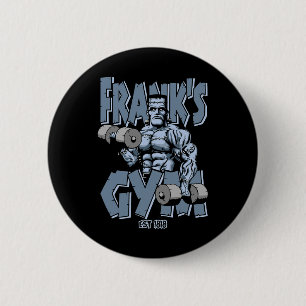 Macaron Rond 5 Cm Frankenstein Gym Funny Bodybuilding Fitness Workou