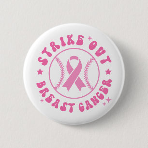 Macaron Rond 5 Cm Frapper le cancer du sein Ruban rose de sensibilis
