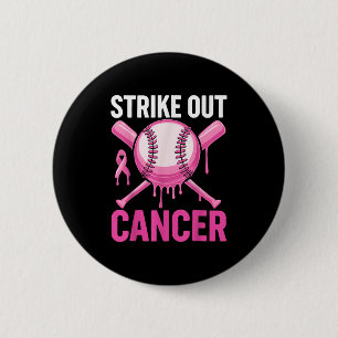 Macaron Rond 5 Cm Frapper le cancer Ruban rose Baseball