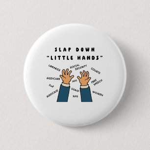 Macaron Rond 5 Cm Frappez les petites mains anti-trump