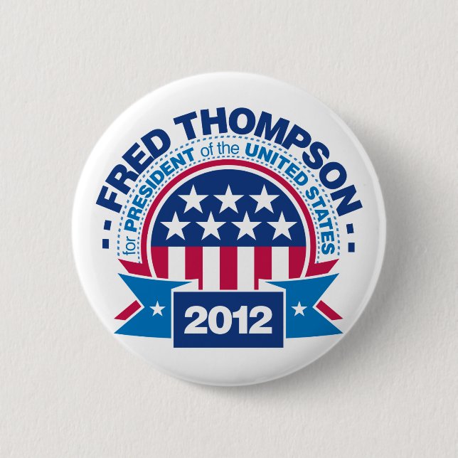 Macaron Rond 5 Cm Fred Thompson pour le président 2012 (Devant)