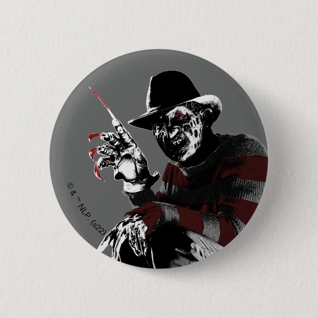 Macaron Rond 5 Cm Freddy contre Jason | Freddy Seeing Red (Devant)
