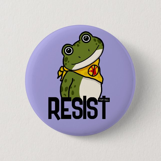 Macaron Rond 5 Cm Freedom Frog Button (Devant)