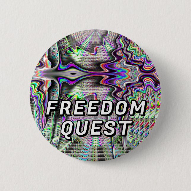 Macaron Rond 5 Cm Freedom Quest (vous pouvez changer les mots) (Devant)