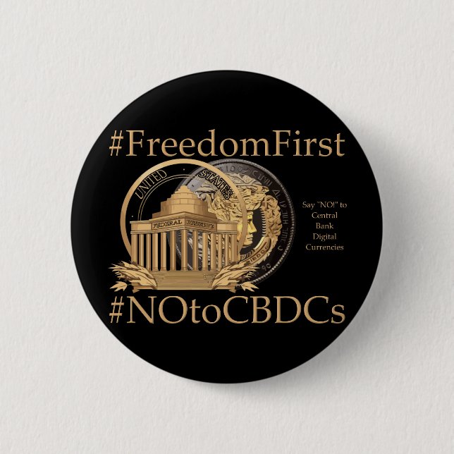 Macaron Rond 5 Cm #FreedomFirst : Portefeuille de la liberté - Embra (Devant)