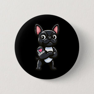 Macaron Rond 5 Cm French Bulldog I Love Grand-mère Funny Chien Tatto