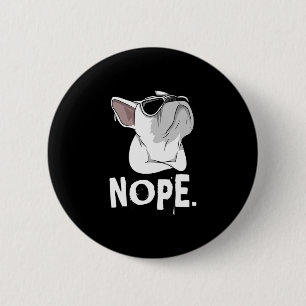 Macaron Rond 5 Cm Frenchie Bouledogue Français Blanc