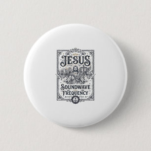 Macaron Rond 5 Cm Fréquence d'onde sonore de Jésus Fréquence d'onde