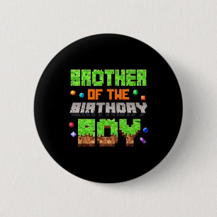 Macaron Rond 5 Cm Frère du garçon de la fête d'anniversaire Pixel Ga