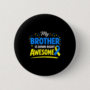 Macaron Rond 5 Cm Frère génial avec syndrome de Down famille