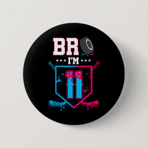 Macaron Rond 5 Cm Frère, j'ai 11 ans Glace de hockey qui coule 11e a
