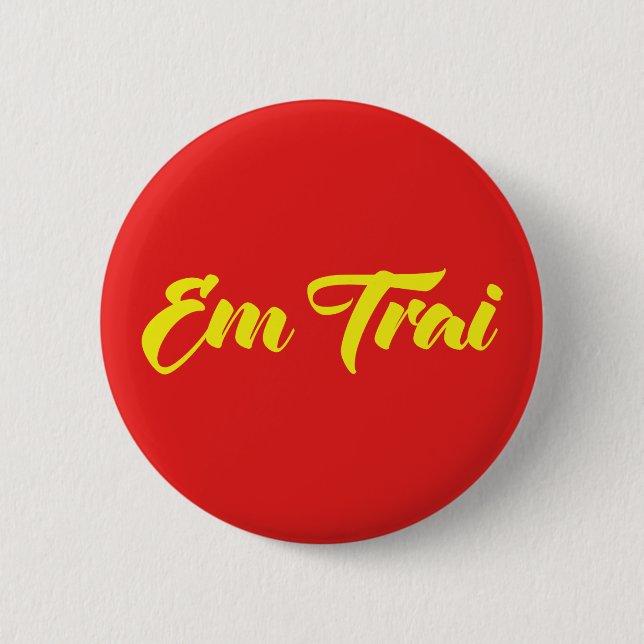Macaron Rond 5 Cm Frère Vietnamien (Jeune) - Em Trai ~ Tiêt Viêt (Devant)