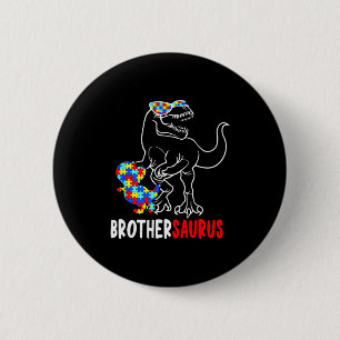 Macaron Rond 5 Cm Frèresaurus T Rex Dinosaure Autisme Sensibilisatio