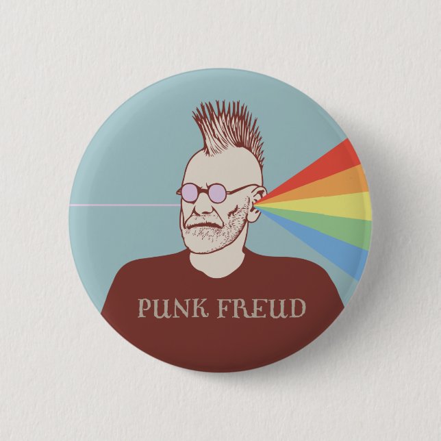 Macaron Rond 5 Cm Freud punk (Devant)