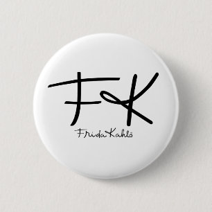 Macaron Rond 5 Cm Frida Kahlo Floral Vintage