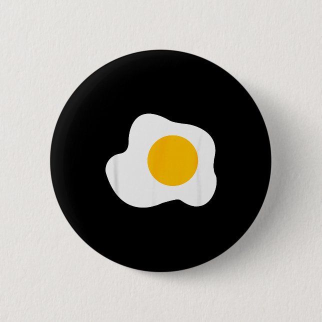Macaron Rond 5 Cm Fried Egg Graphic Funny Breakfast Eggs Lover  (Devant)
