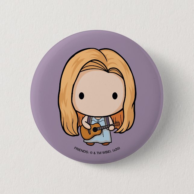 Macaron Rond 5 Cm FRIENDS™ | Phoebe Chibi (Devant)