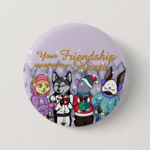 Macaron Rond 5 Cm Friendship Warms the Heart