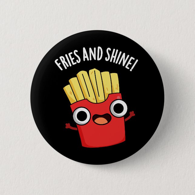 Macaron Rond 5 Cm Fries Et Brillantes Puns De Nourriture Amusants Da (Devant)
