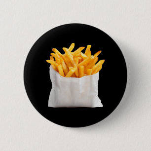 Macaron Rond 5 Cm Frites frites drôle de costume de nourriture d'Hal