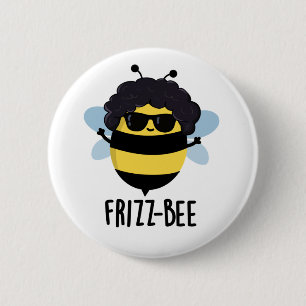 Macaron Rond 5 Cm Frizz-Bee Funny Afro Bee Pun