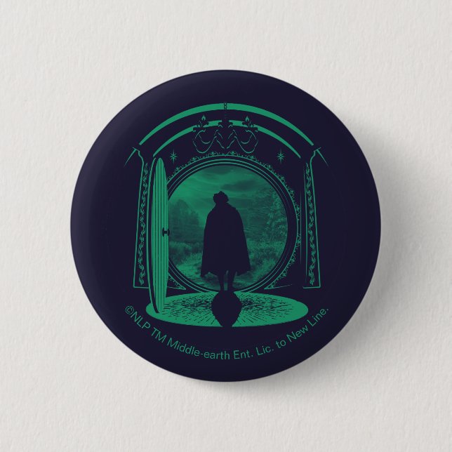 Macaron Rond 5 Cm FRODO™ Leaving THE SHIRE™ Silhouette (Devant)
