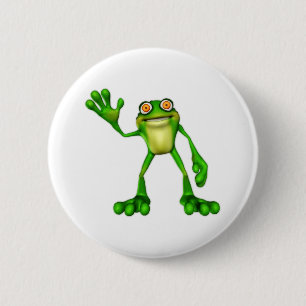 Macaron Rond 5 Cm Froggie la chouette grenouille à caricatures