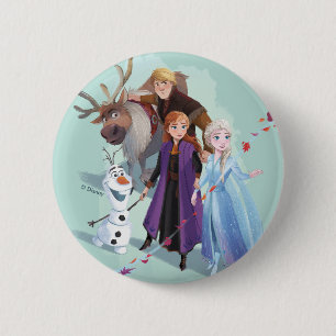 Macaron Rond 5 Cm Froid 2 : Anna, Elsa & Friends   Modifier