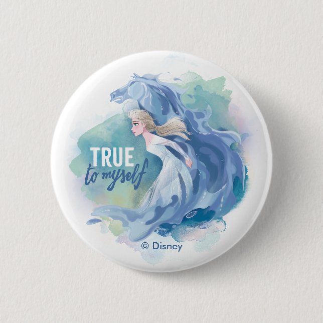 Macaron Rond 5 Cm Froid 2 : Elsa & The Nokk | Vrai pour moi (Devant)